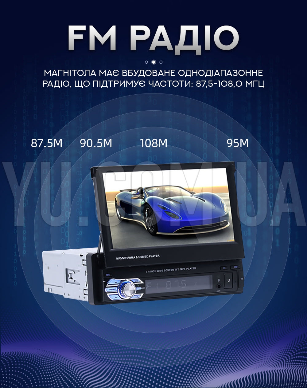Автомагнітола 1 DIN SWM 9601C 7" MP5 Android з висувним екраном Автомагнітола 1 DIN SWM 9601C 7" MP5 Android з висувним екраном